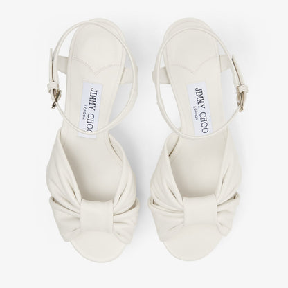 Heloise 80 Latte Nappa Leather Platform Sandals