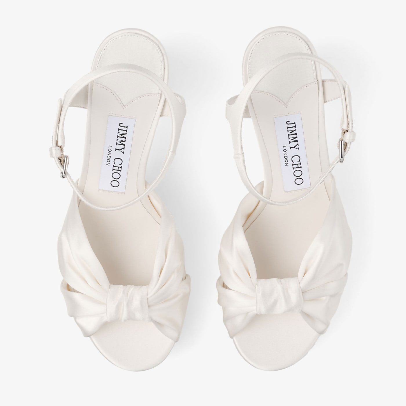 Heloise 80 Ivory Satin Sandals