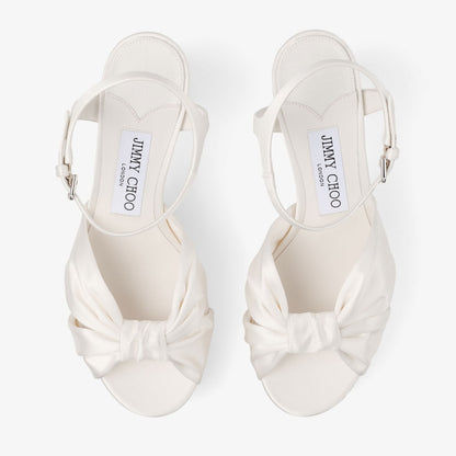 Heloise 80 Ivory Satin Sandals