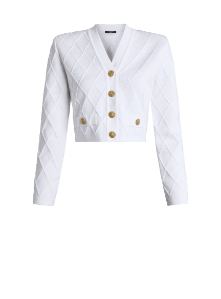 Cropped knit cardigan