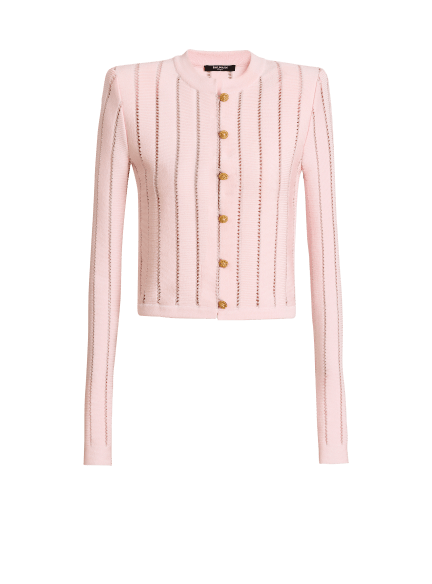 Cropped Fléchage knit cardigan