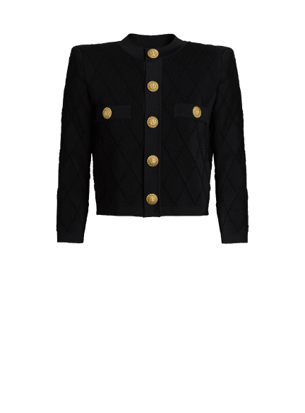 Cropped knit cardigan