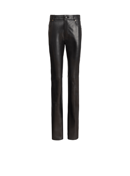 Leather high-waisted trousers