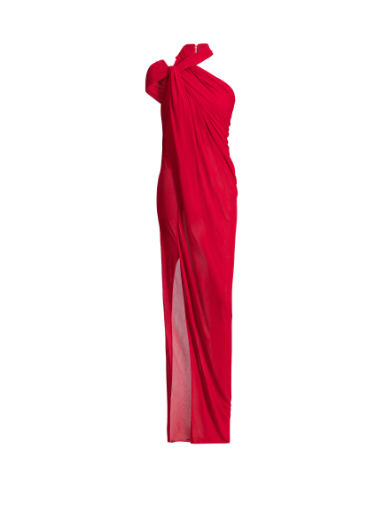 Long draped jersey dress