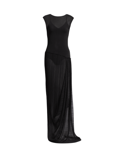 Long draped viscose dress