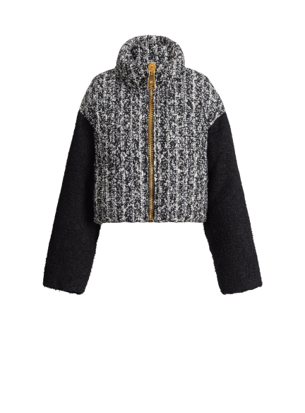 Padded two-tone tweed jacket