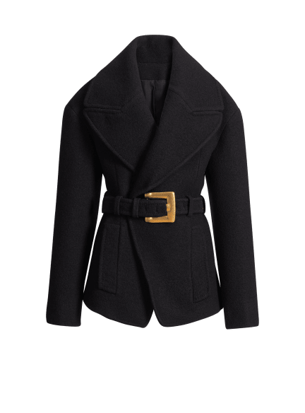 Belted wool pea coat