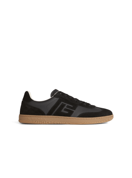 Balmain Swan suede and smooth leather trainers