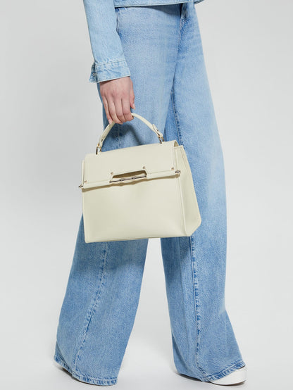 Iris Leather Top Handle Bag