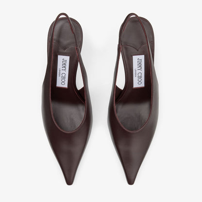 Isa 80 Deep Merlot Calf Leather Pumps
