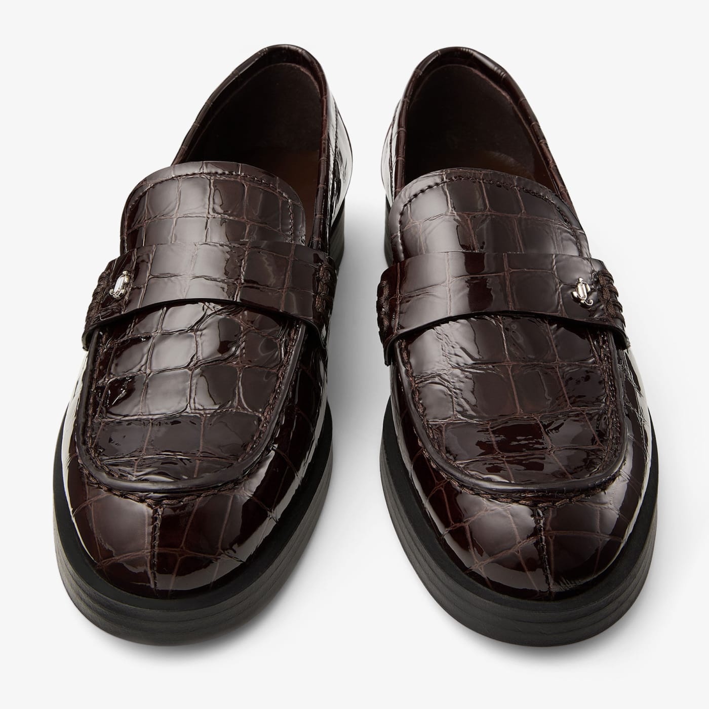 Ivy Loafer Sambuco Shiny Croc Embossed Leather Loafers