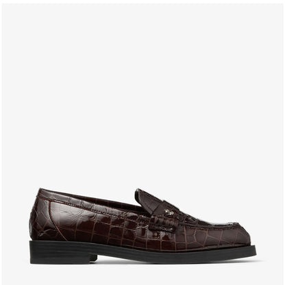 Ivy Loafer Sambuco Shiny Croc Embossed Leather Loafers