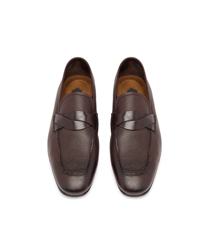 Grain Leather Sean Twisted Band Loafer