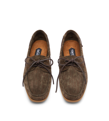 Ocelot Print Suede Robin Boat Shoe