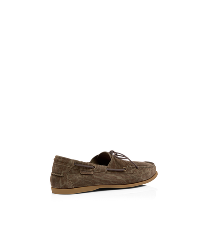 Ocelot Print Suede Robin Boat Shoe