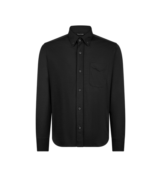 Silk Cotton Blend Button Down