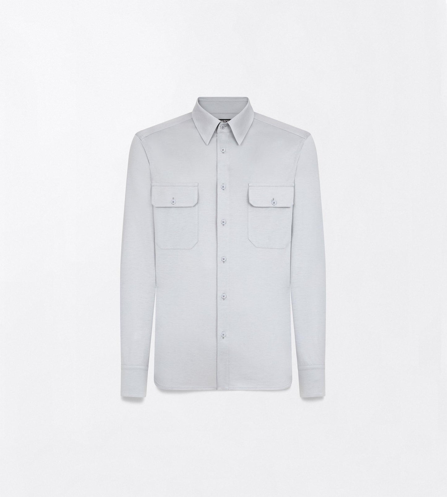 Silk Cotton Blend Military Shirt