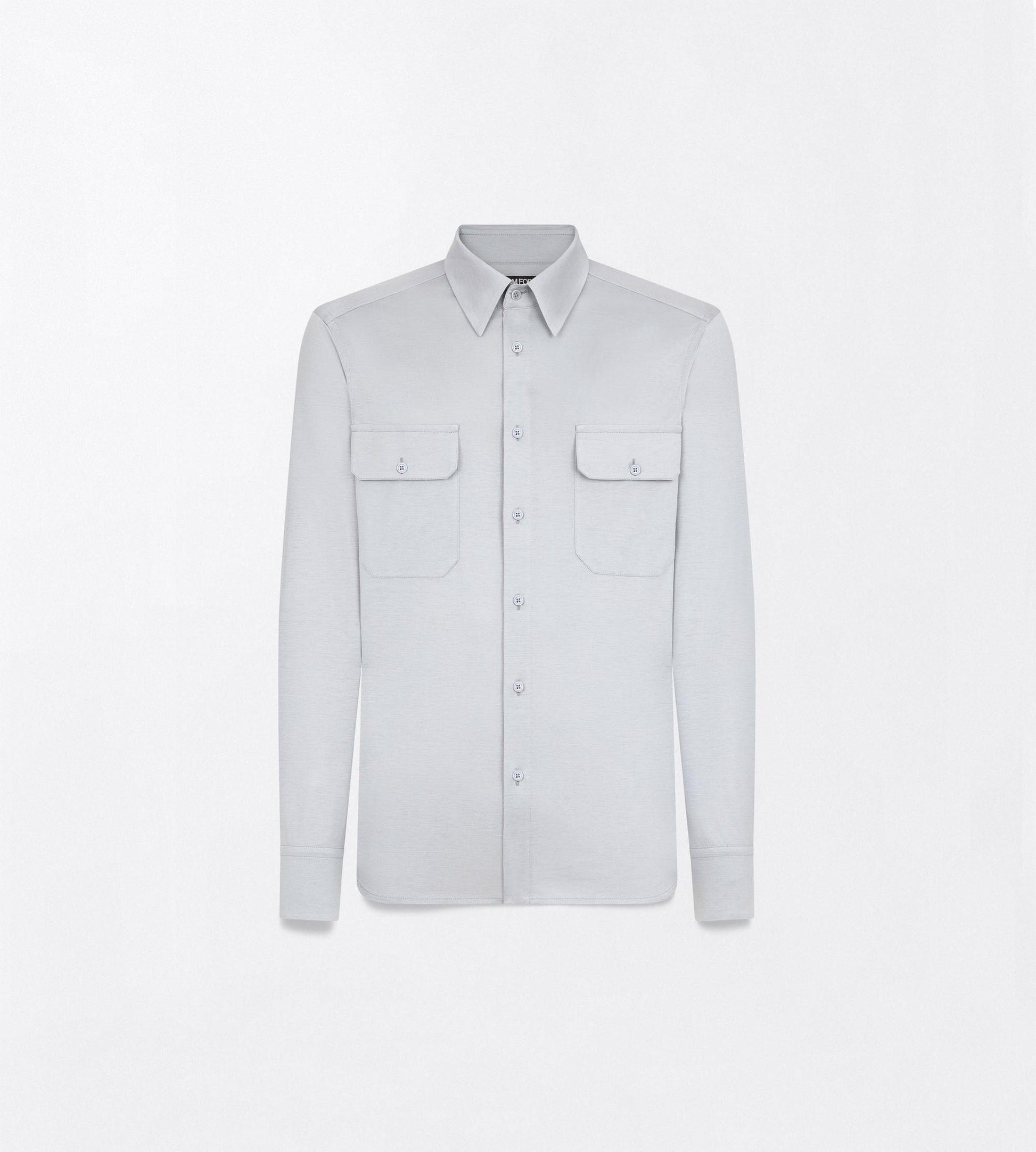 Silk Cotton Blend Military Shirt