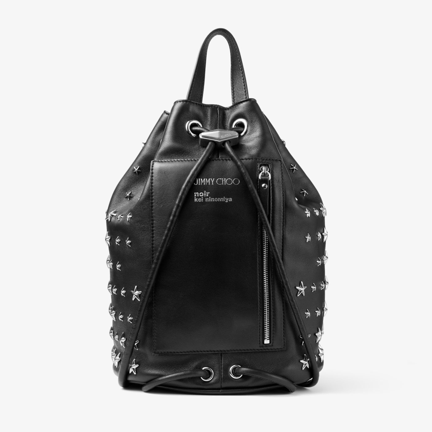 Jimmy Choo noir kei ninomiya Backpack&nbsp; Black Nappa Leather Backpack with Metal Multi Star Embellishment