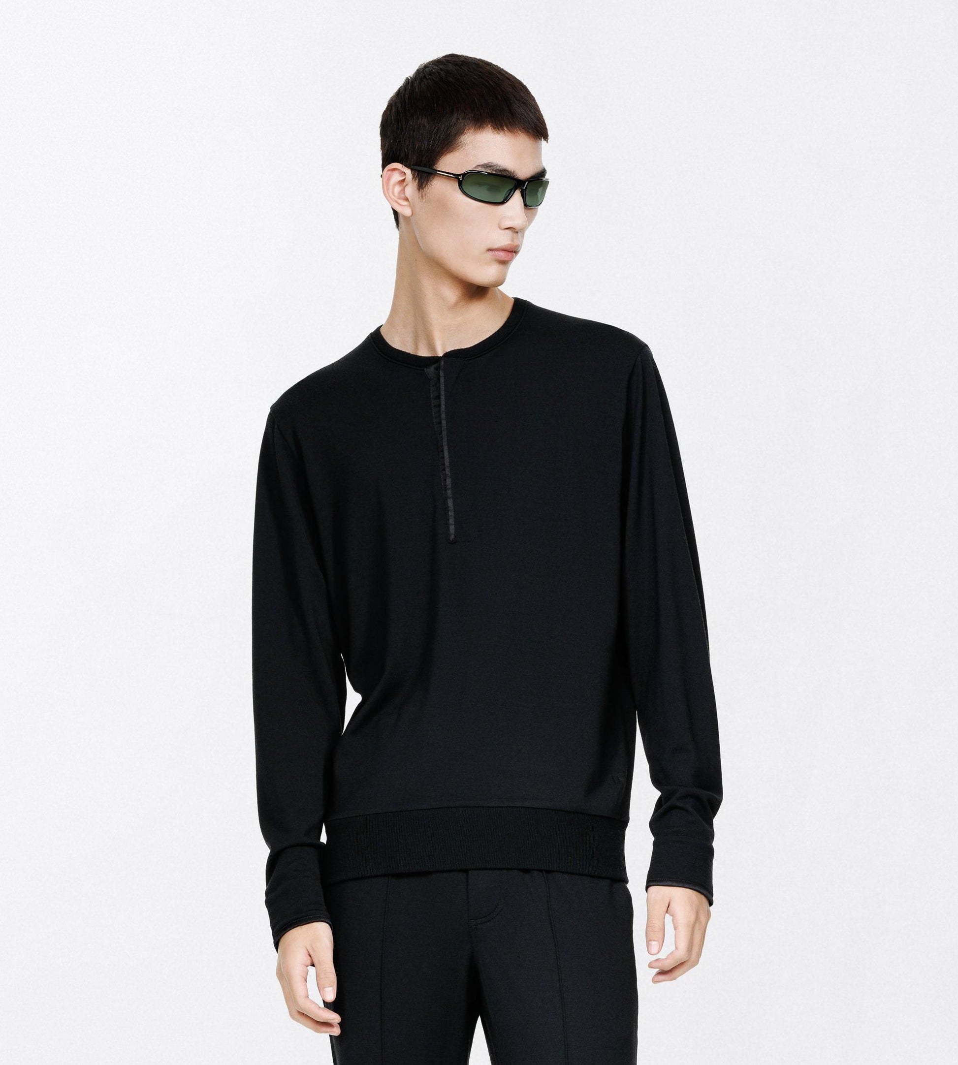 Wool Silk Cashmere Blend Henley