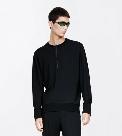 Wool Silk Cashmere Blend Henley