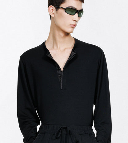 Wool Silk Cashmere Blend Henley