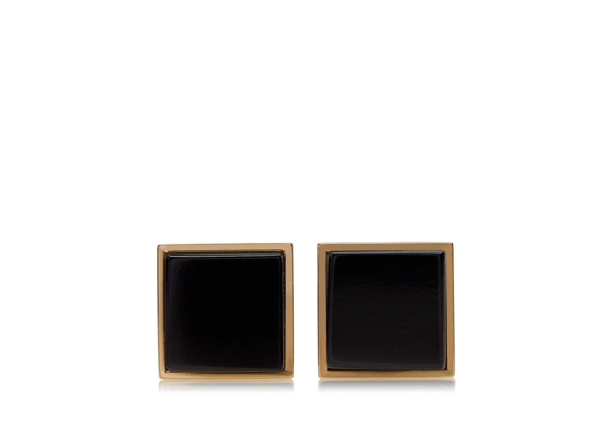 Gold And Onyx Square Cufflinks