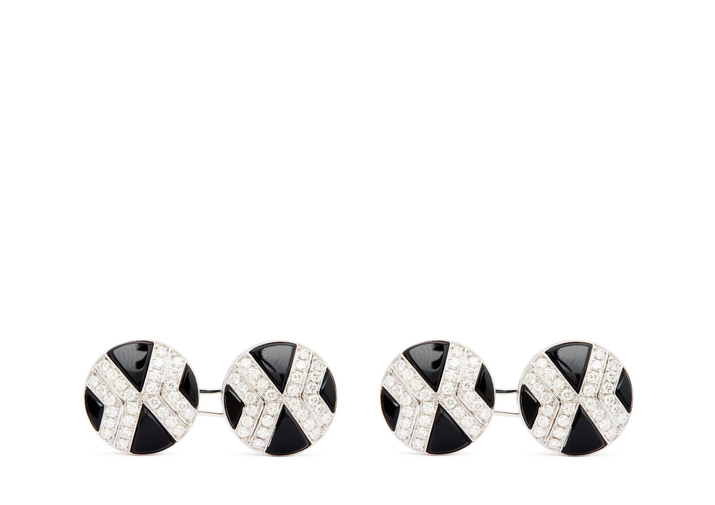 Diamond Round Cufflinks