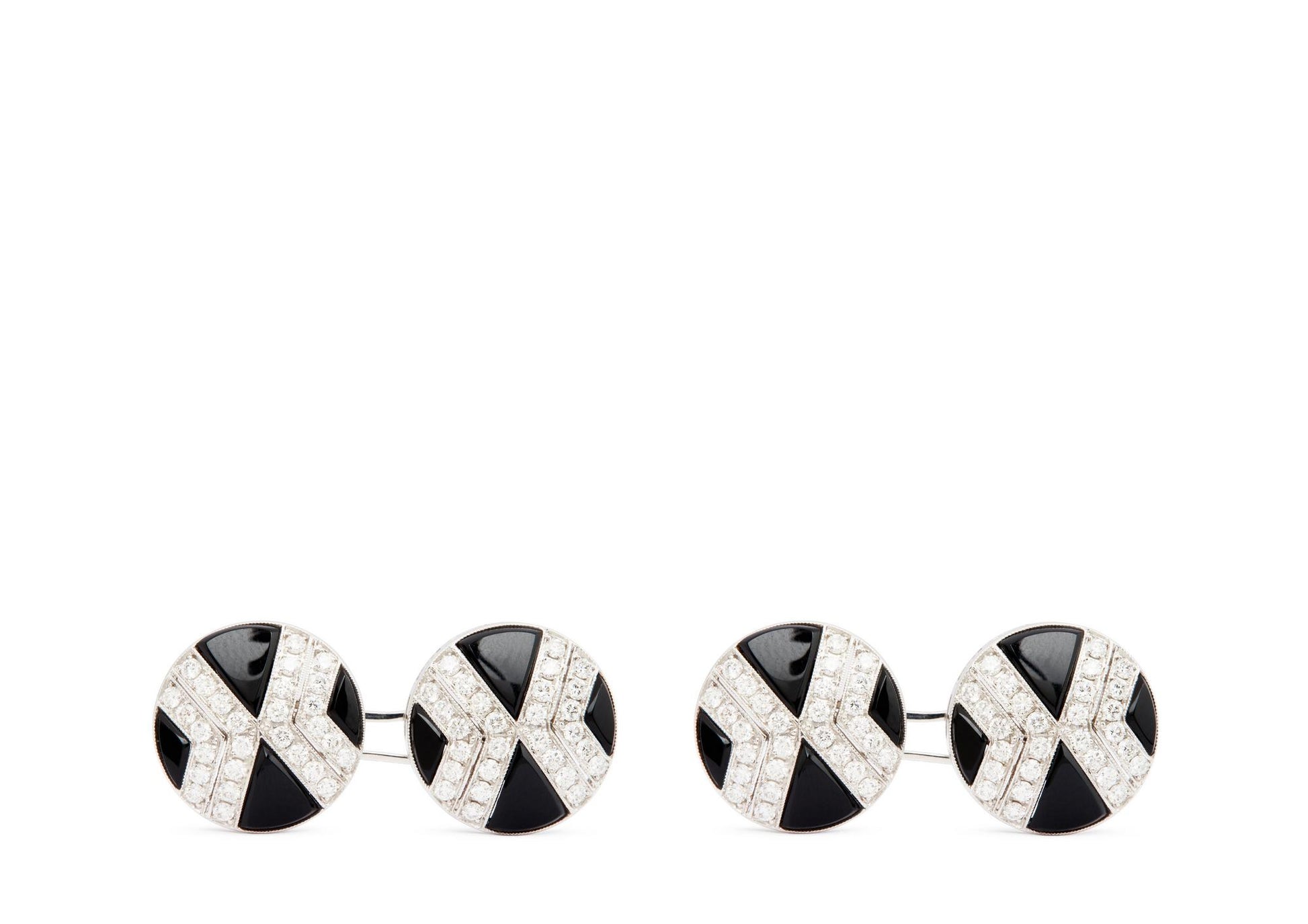 Diamond Round Cufflinks