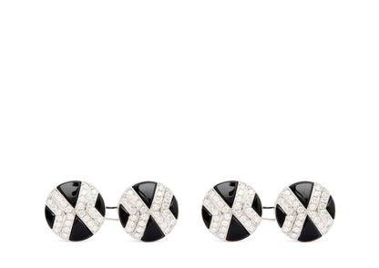 Diamond Round Cufflinks