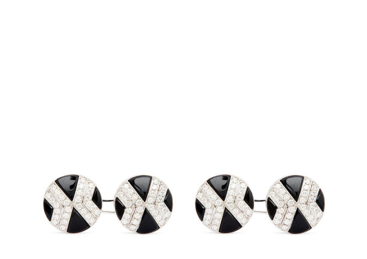 Diamond Round Cufflinks