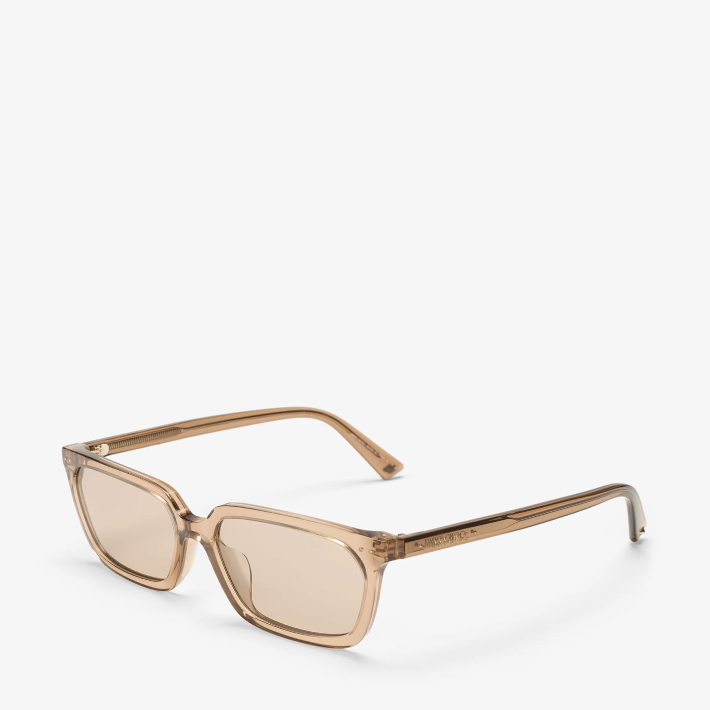 Josi Transparent Tan Rectangular Sunglasses