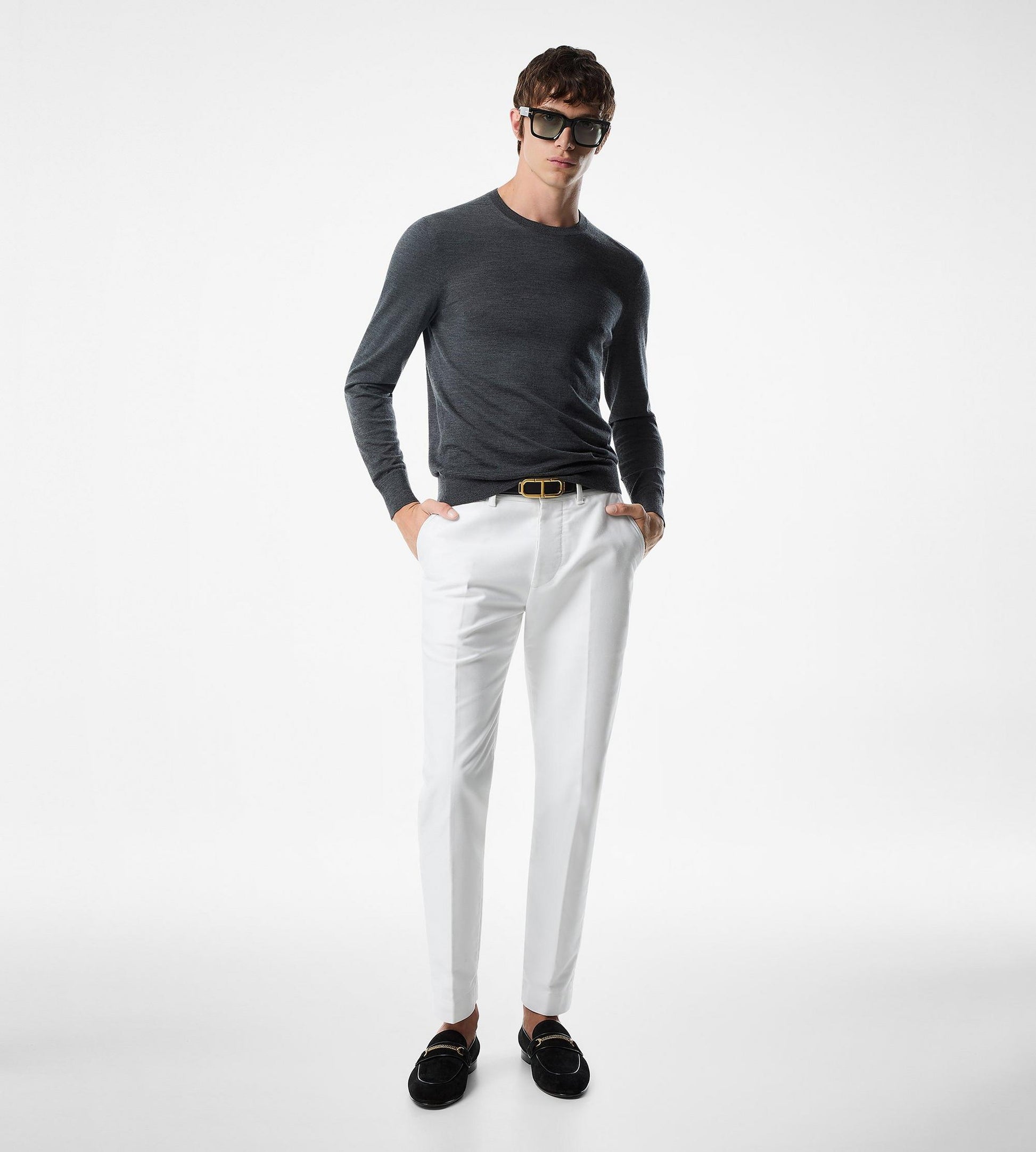 Fine Gauge Pure Wool Crew Neck