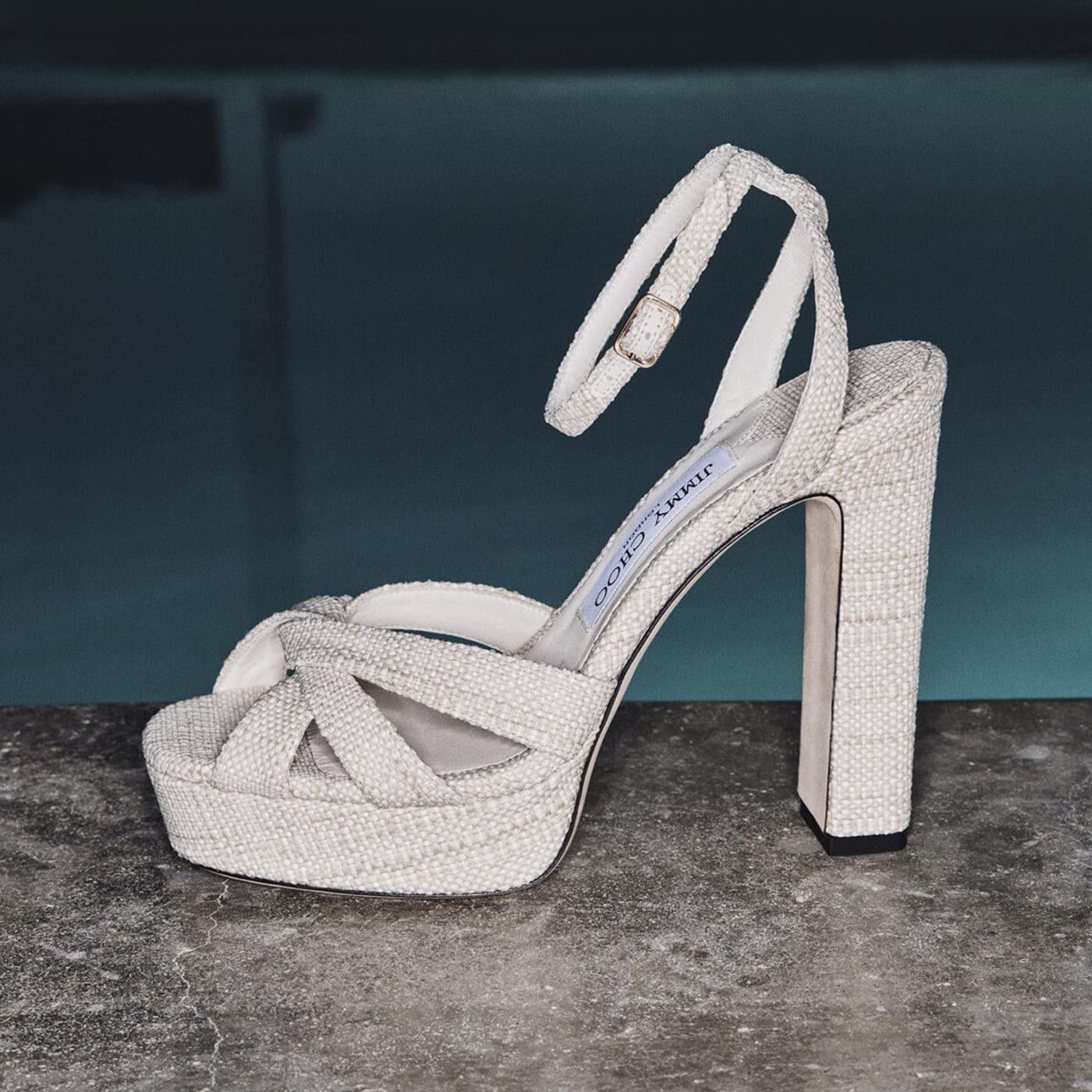 Kove 120 Natural Fine Raffia Platform Sandals