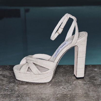 Kove 120 Natural Fine Raffia Platform Sandals