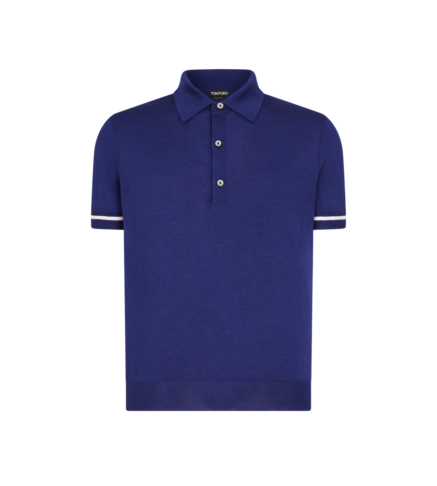 Contrast Piping Cashmere Silk Polo