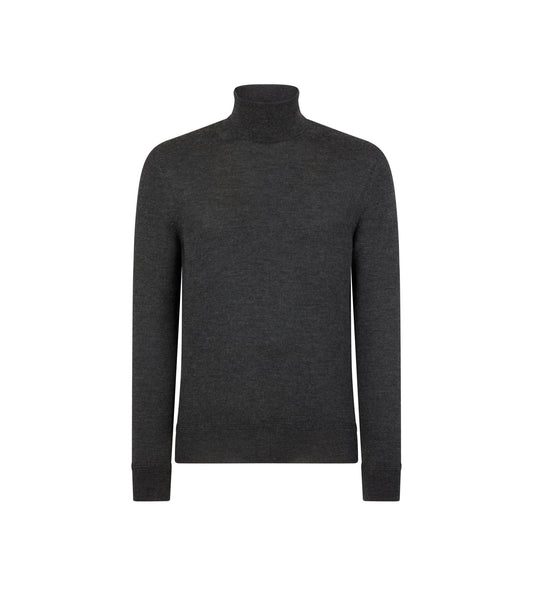 Fine Gauge Cashmere Silk Roll Neck