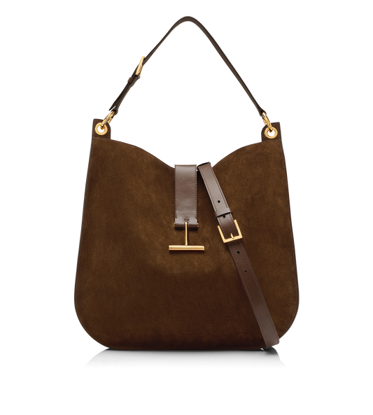 Suede Leather And Smooth Leather Tara Large Crossbody