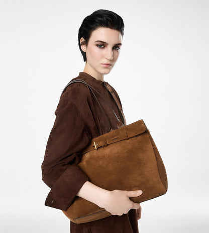 Suede Leather Audrey Medium Tote