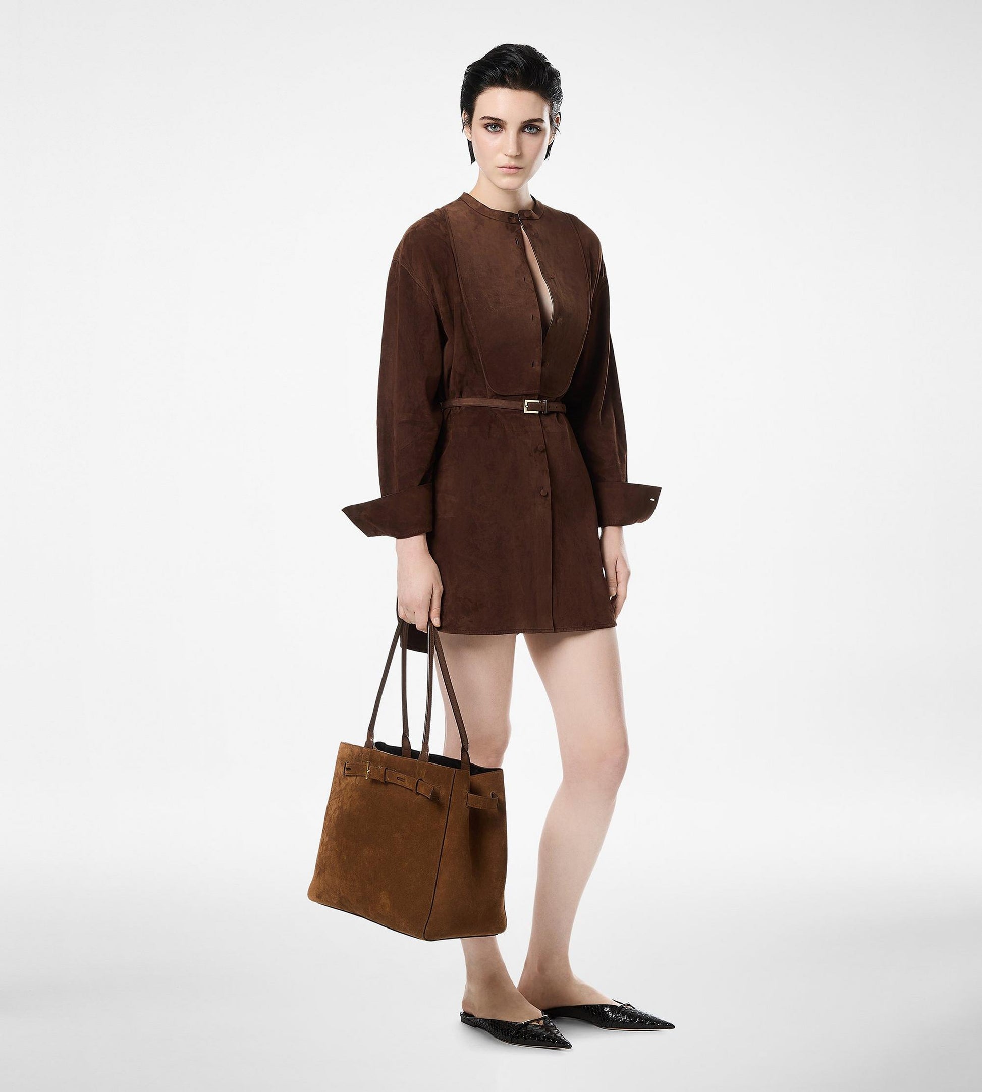 Suede Leather Audrey Medium Tote