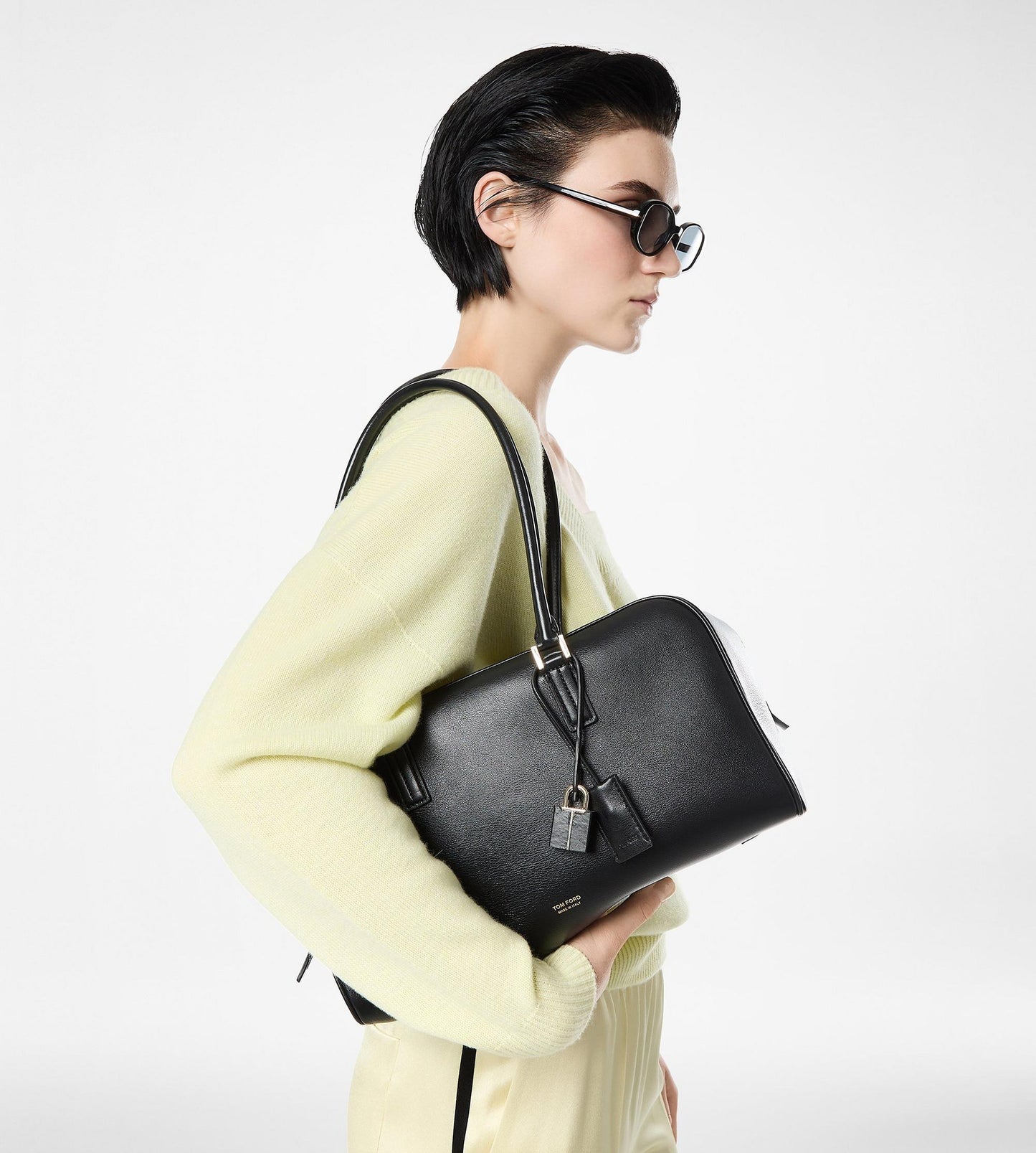 Supple Leather Zipped Small Stryke Shoulder Bag