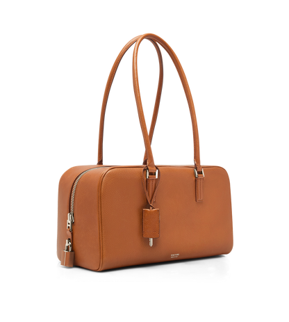 Soft Grain Leather Zipped Small Stryke Shoulder Bag