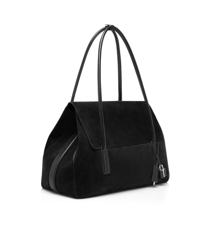 Suede Leather Eclipse Large Shoulder Bag