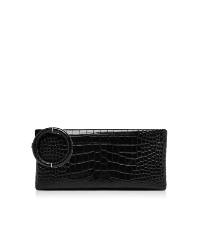 Soft Printed Crocodile Leather Aura Clutch