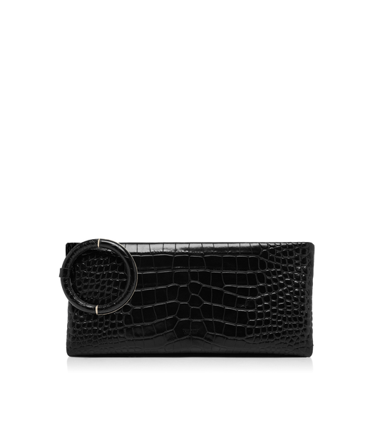 Soft Printed Crocodile Leather Aura Clutch