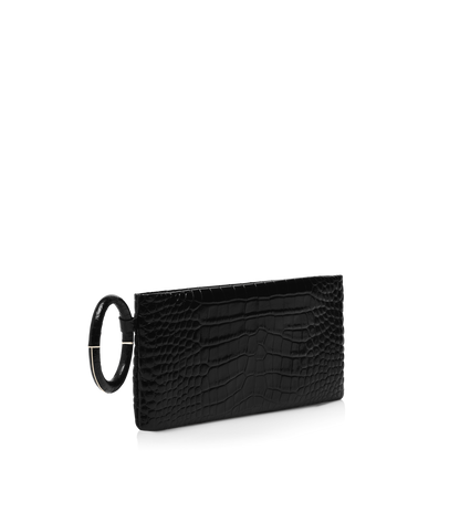 Soft Printed Crocodile Leather Aura Clutch