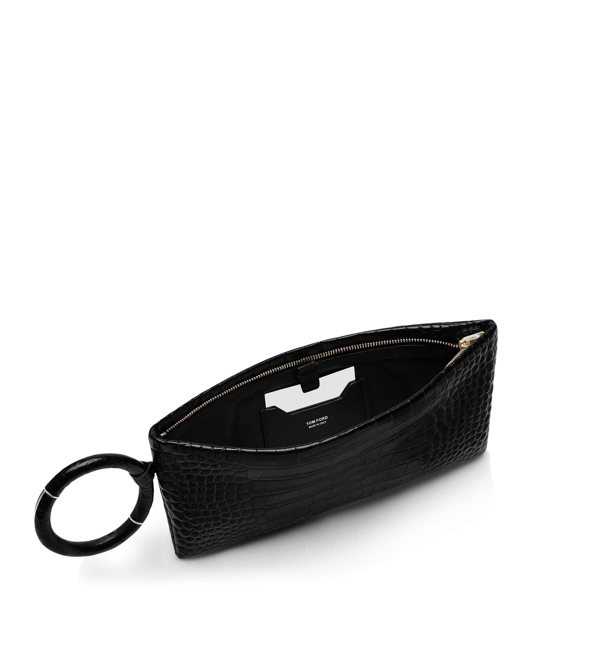 Soft Printed Crocodile Leather Aura Clutch