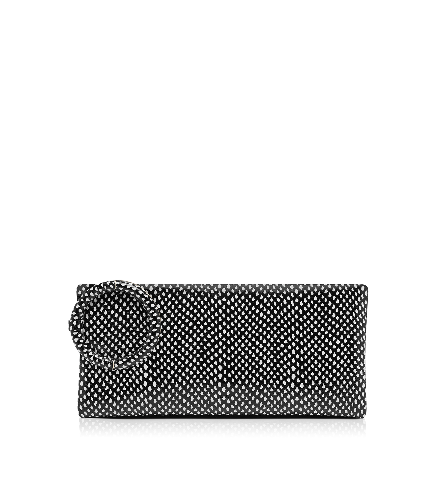 Snakeskin-Effect Printed Calf Leather Aura Clutch