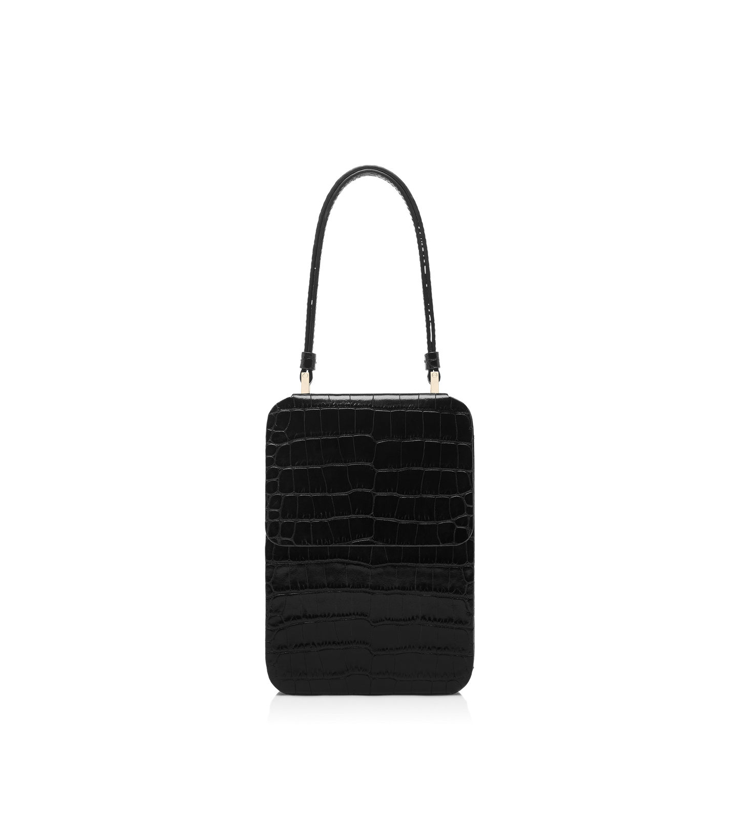 Soft Printed Crocodile Leather Frame Vertical Clutch