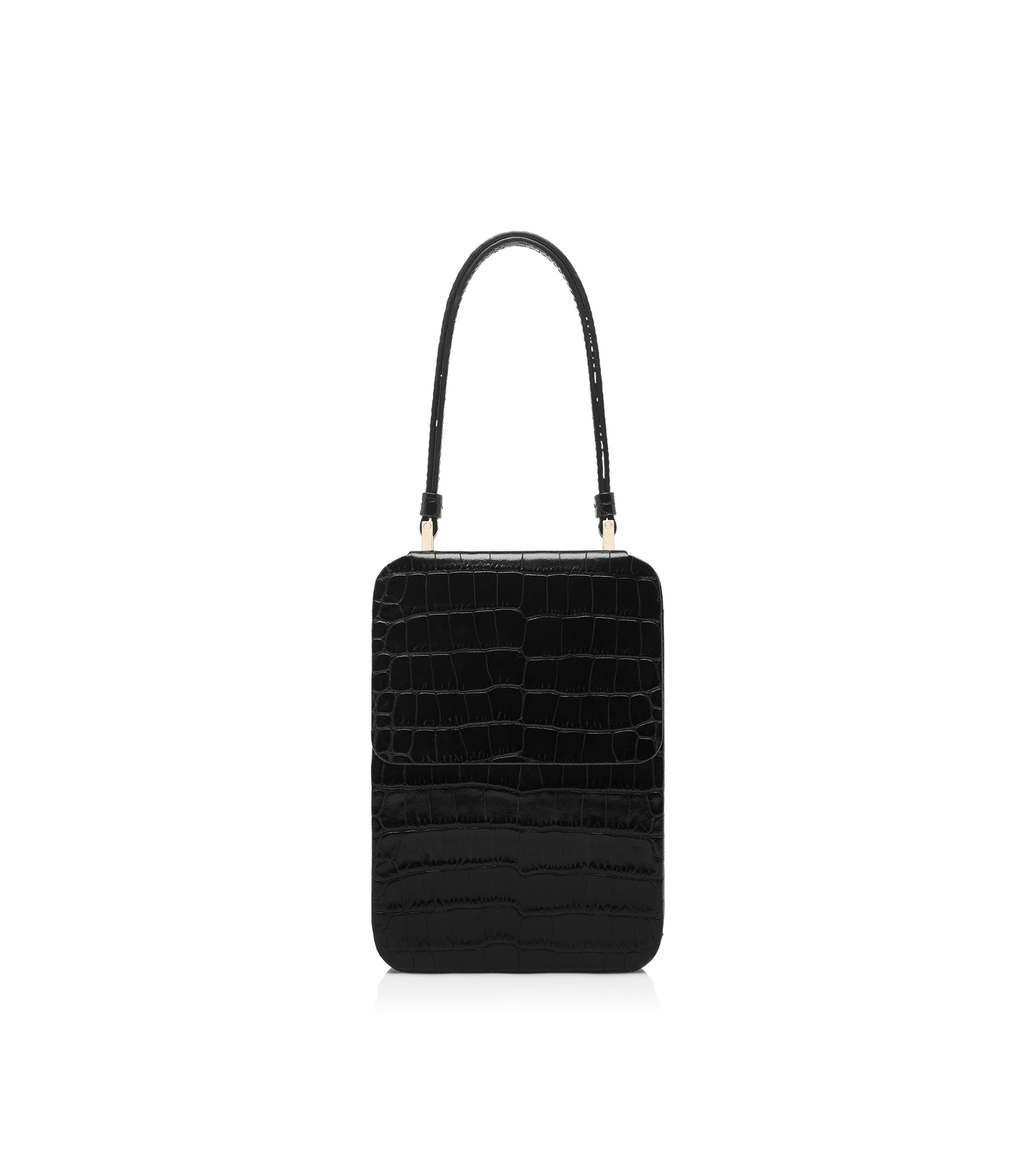 Soft Printed Crocodile Leather Frame Vertical Clutch